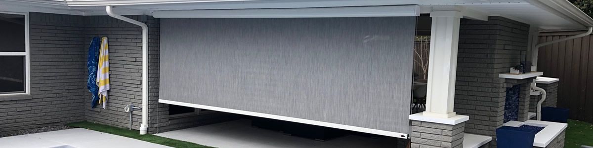 Motorized Retractable Screens on cable track